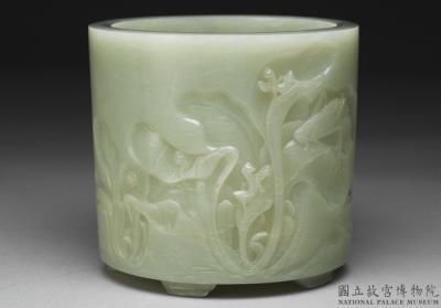 图片[3]-Jade brush pot with bokchoy cabbage garden decoration, Qing dynasty (1644-1911)-China Archive